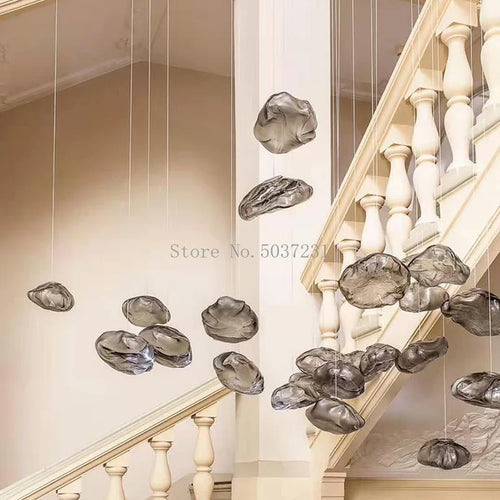 lustre en verre de luxe led post-moderne nordique créatif - vue 4 sur 12