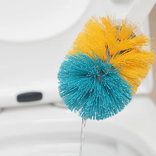 brosse de toilette à long manche avec détergent et accessoire mural - vue 4 sur 9