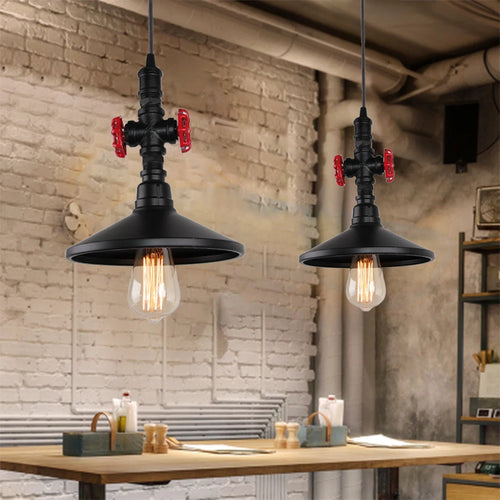 suspension vintage industriel loft tuyau d'eau luminaire bar restaurant - vue 4 sur 10