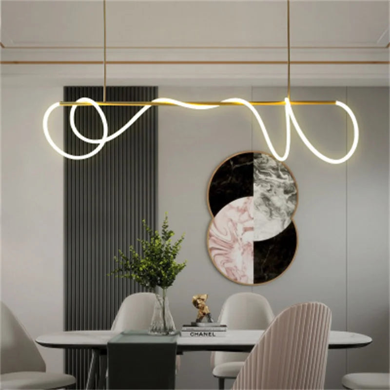 lustre simple note moderne design nordique pour restaurant - vue 6 sur 12
