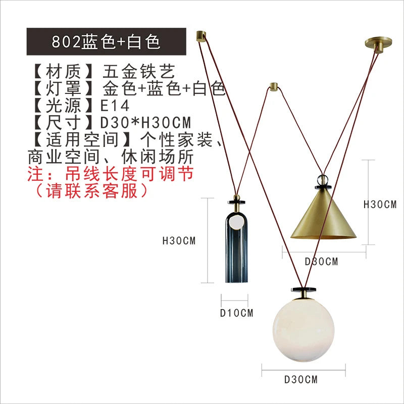 suspension en verre et métal pour décoration intérieure moderne - vue 16 sur 25