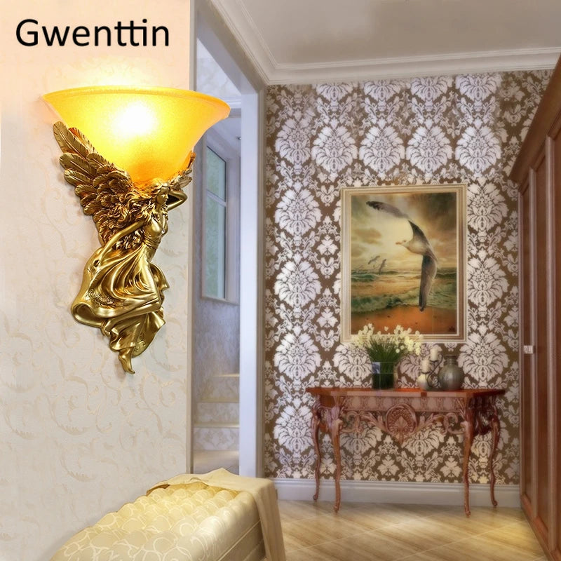 applique murale moderne déesse ange art déco design élégant pour intérieur - vue 10 sur 10