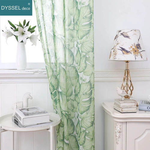 Voilage tulle transparent motif floral style européen salon chambre - vue 3 sur 6