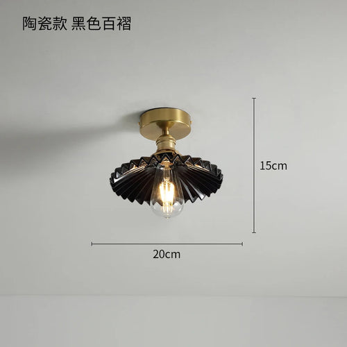 plafonnier nordique cuivre LED luminaires interrupteur chambre salon escalier lumière Plafon montage Flount en céramique éclairage à la maison - vue 11 sur 10