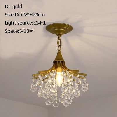 plafonnier led en cristal doré pour décoration moderne - vue 11 sur 22
