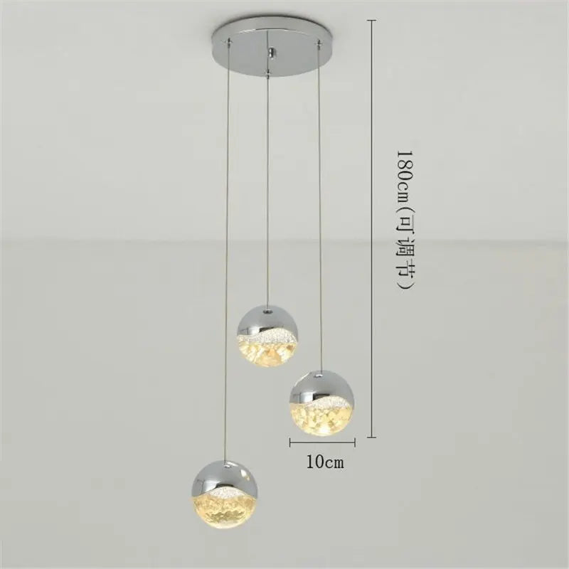 suspension en verre moderne pour décoration intérieure minimaliste