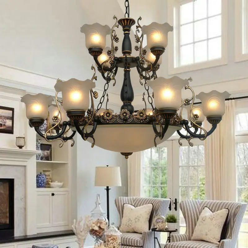 lustre style européen pour éclairage intérieur et décoration maison - vue 11 sur 12