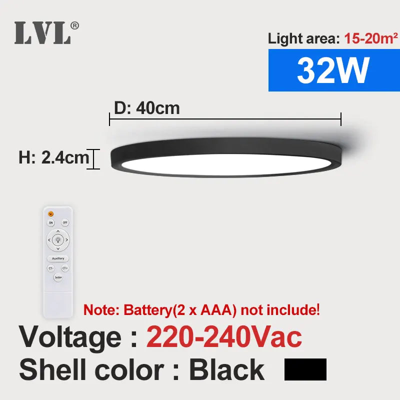 plafonnier led moderne télécommandé à intensité variable - vue 11 sur 14