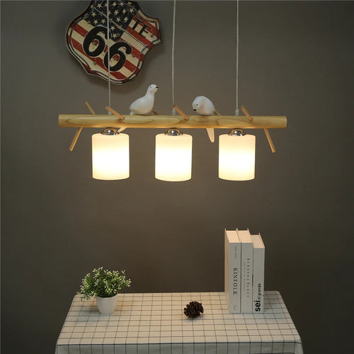 suspension créative nordique en bois pour ambiance moderne - vue 2 sur 9