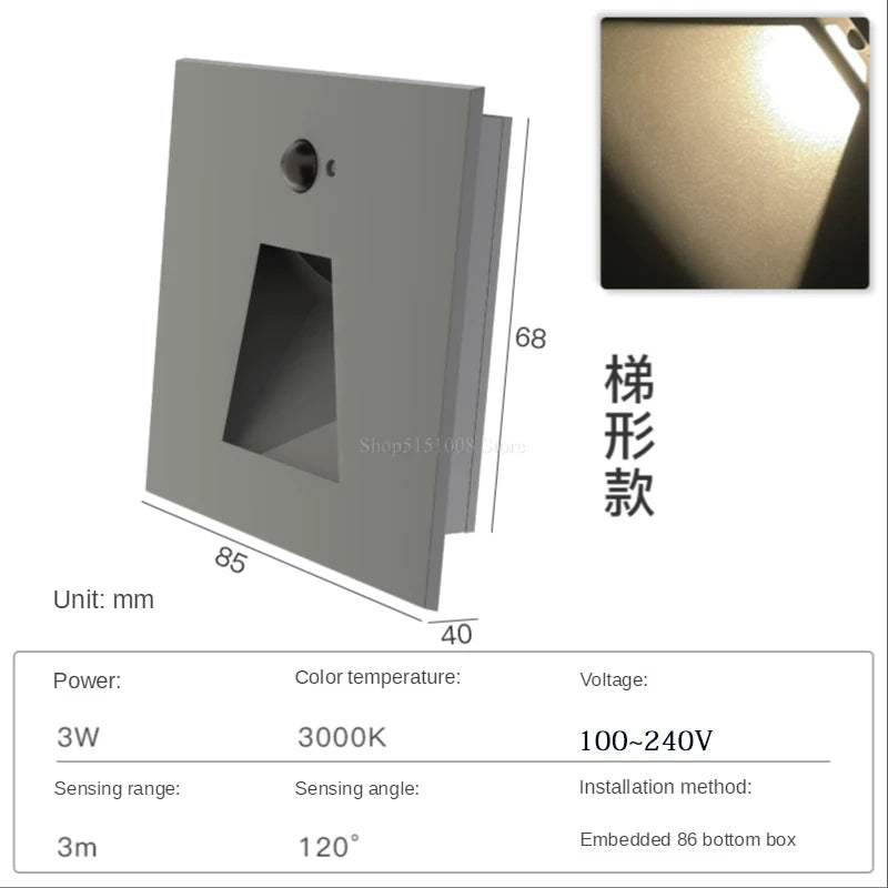 applique murale led à induction avec capteur intégré - vue 10 sur 18