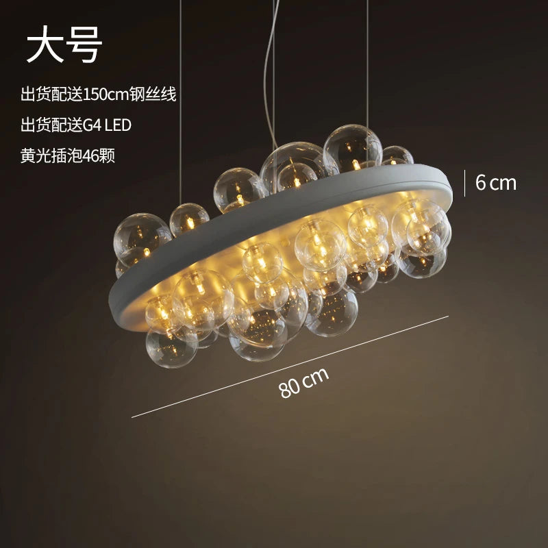 lustre en verre transparent design moderne pour décoration intérieure - vue 7 sur 8