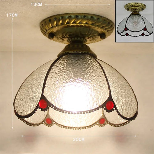 Plafonnier Led en verre créatif moderne avec ampoule 7W E27 - vue 25 sur 30