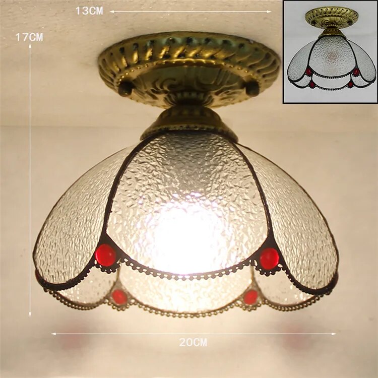 Plafonnier Led en verre créatif moderne avec ampoule 7W E27 - vue 24 sur 30