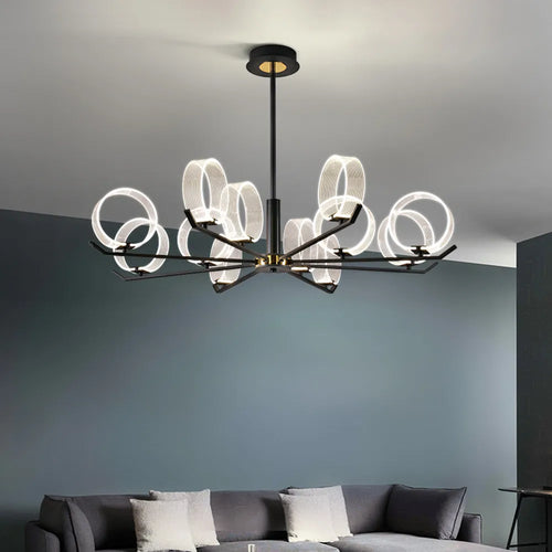 lustre industriel acrylique led pour éclairage intérieur décoratif - vue 2 sur 13