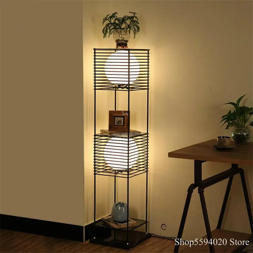 lampadaire led sur pied style chinois décoratif pour la maison - vue 2 sur 10