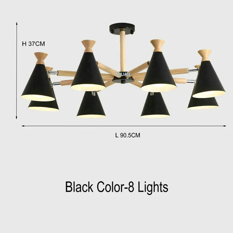 suspension nordique en bois pour décoration intérieure - vue 8 sur 26