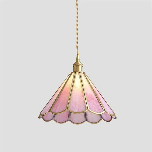 lampe de chevet moderne en verre avec décor floral suspendu - vue 9 sur 8