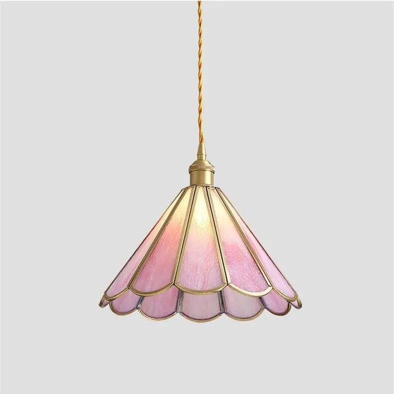 lampe de chevet moderne en verre avec décor floral suspendu - vue 8 sur 8