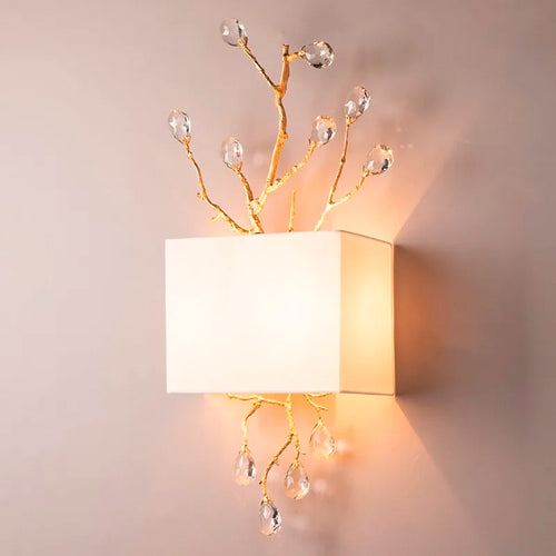 applique murale rétro en cristal doré pour intérieur moderne - vue 2 sur 8