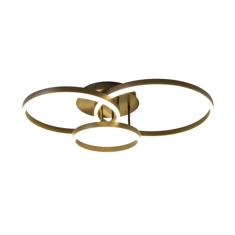 1/2/3 Rings LED Ceiling Lights For Bedroom Dining Room Living Room Kitchen Studyroom Villa Foyer Office Indoor Simple Home Lamps - vue 6 sur 10