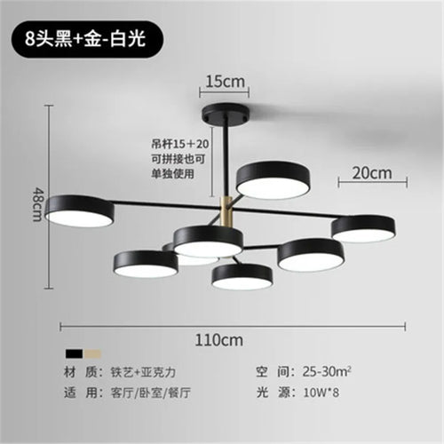 lustre led moderne nordique simple pour décoration intérieure - vue 8 sur 11