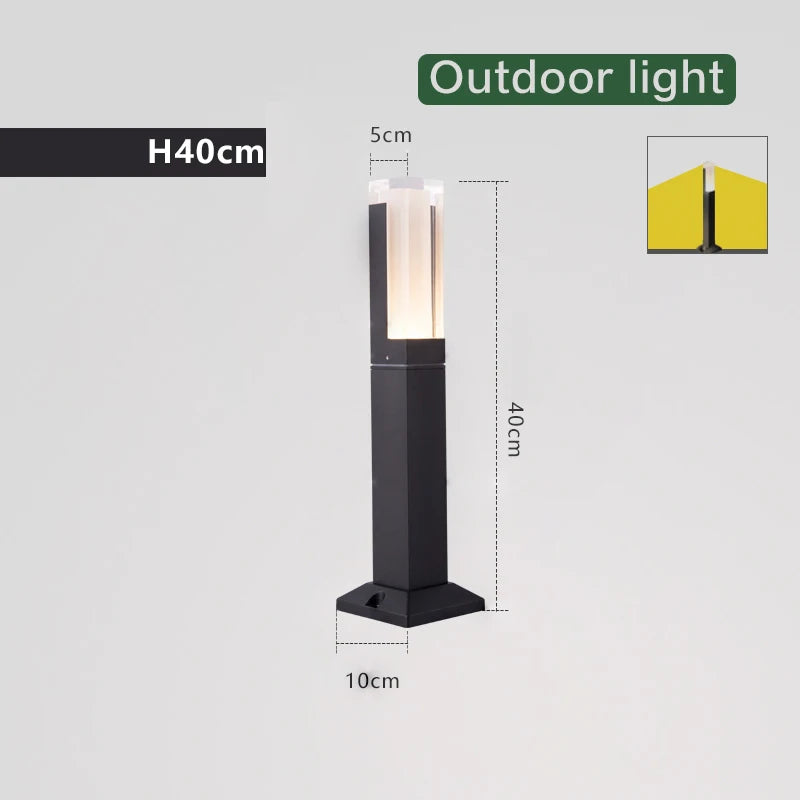 Lampe à gazon moderne lumière extérieure en aluminium étanche à l'eau porche jardin IP54 lampe à gazon extérieure maison cour décor paysage lumières - vue 8 sur 10