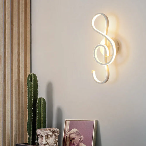 applique murale led en forme de clé de musique - vue 9 sur 8