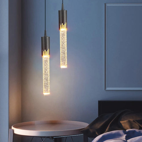 suspension en cristal de luxe avec télécommande pour chevet kistchen island led - vue 3 sur 14