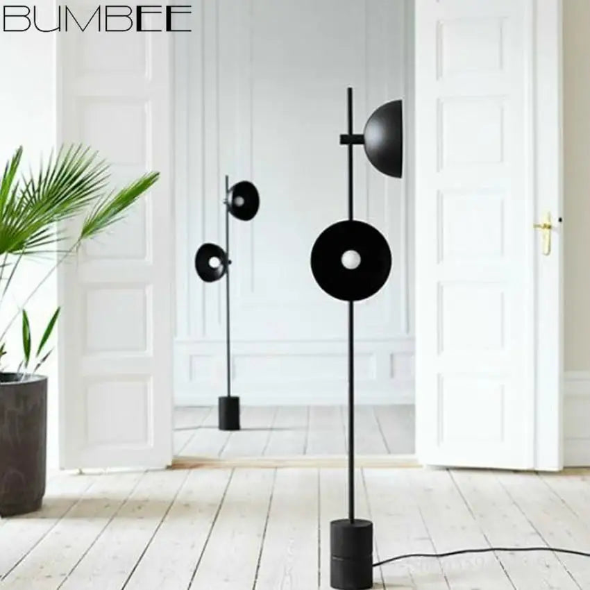 lampadaire led au sol en bois style loft européen - vue 4 sur 7