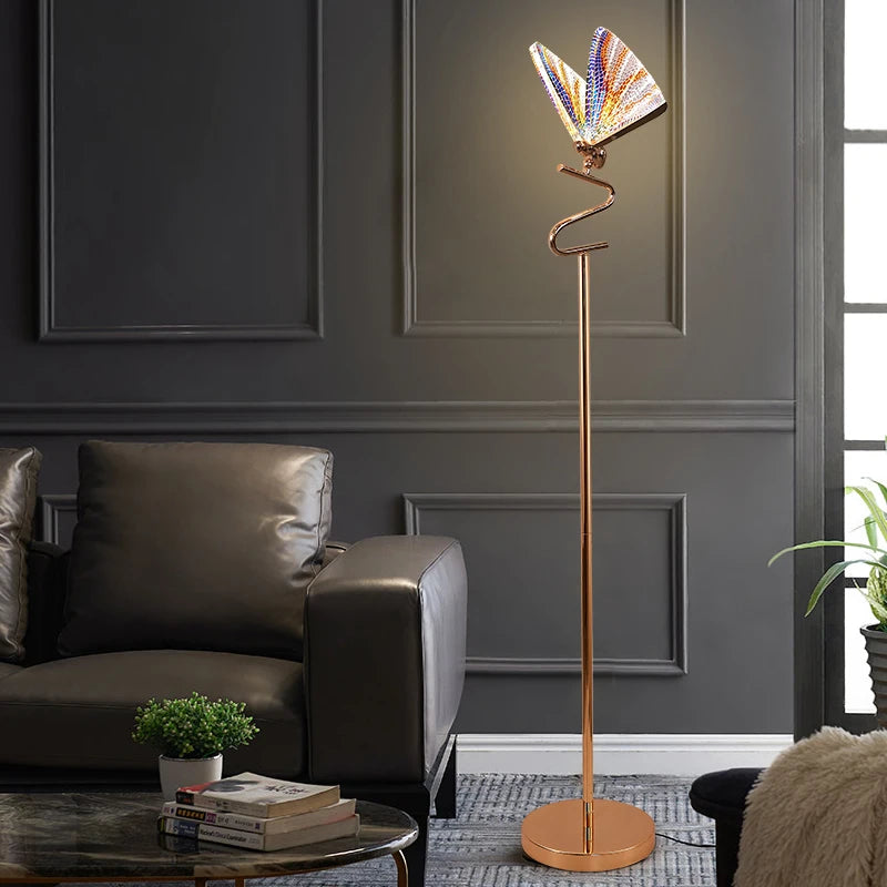 lampe à poser papillon design moderne veilleuse créative luminaire luxe - vue 4 sur 12