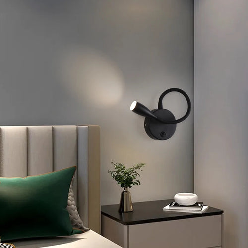 lampe de chevet murale led moderne nordique avec port usb et interrupteur - vue 2 sur 10