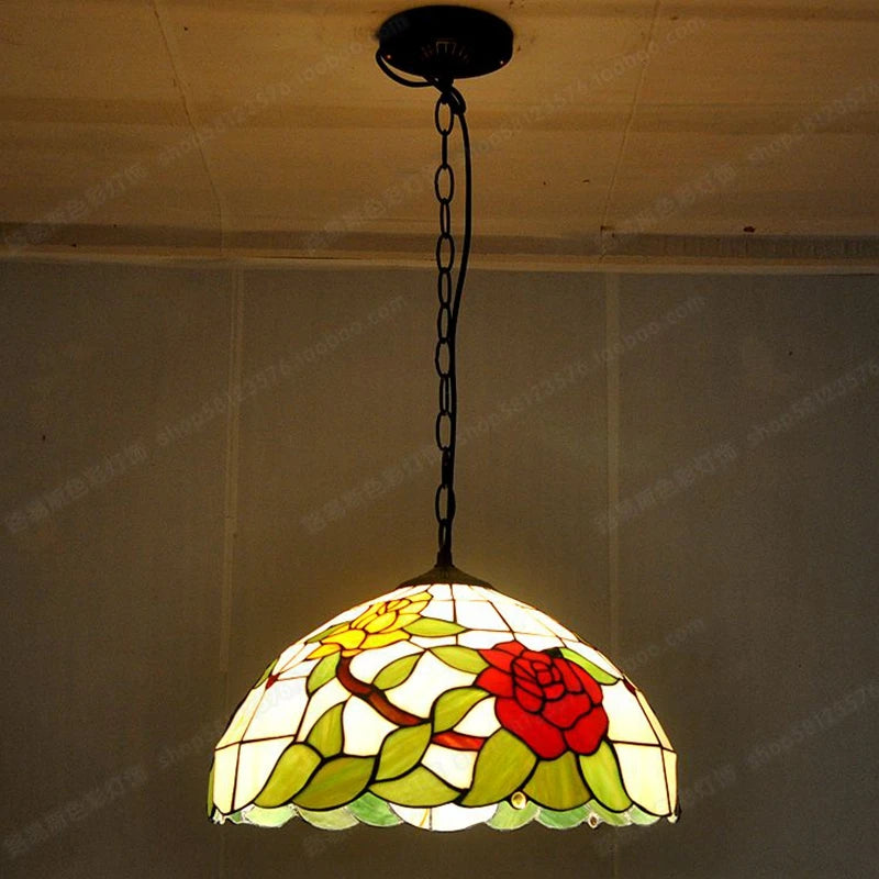 lustre en verre de pivoine style européen moderne décoratif - vue 3 sur 6