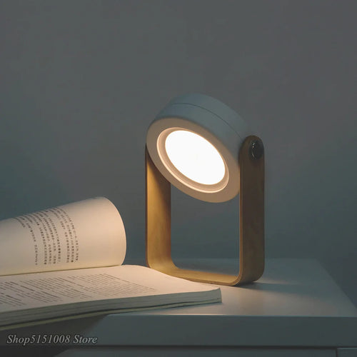 lampe de lecture pliable en bois avec veilleuse led usb - vue 6 sur 9