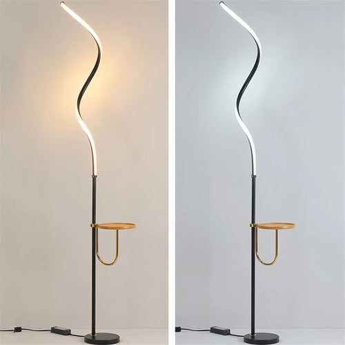 lampadaire led courbe moderne décoration nordique lampes debout luminaires - vue 2 sur 8
