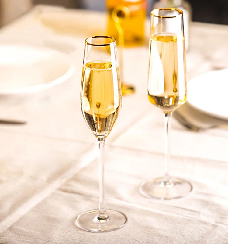 Flutes champagne design elegant verre souffle main cocktail - vue 5 sur 7