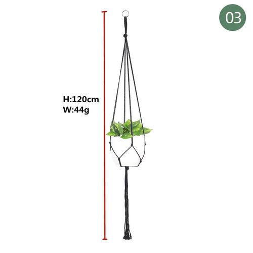 paniers suspendus en macramé pour plantes et décoration - vue 12 sur 30