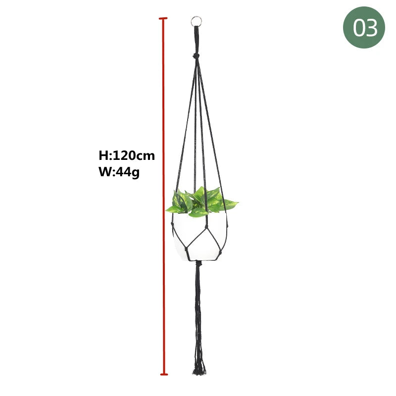 paniers suspendus en macramé pour plantes et décoration - vue 11 sur 30