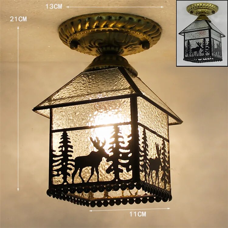 Plafonnier Led en verre créatif moderne avec ampoule 7W E27 - vue 22 sur 30