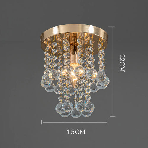 suspension en cristal doré et argenté décoratif - vue 5 sur 8