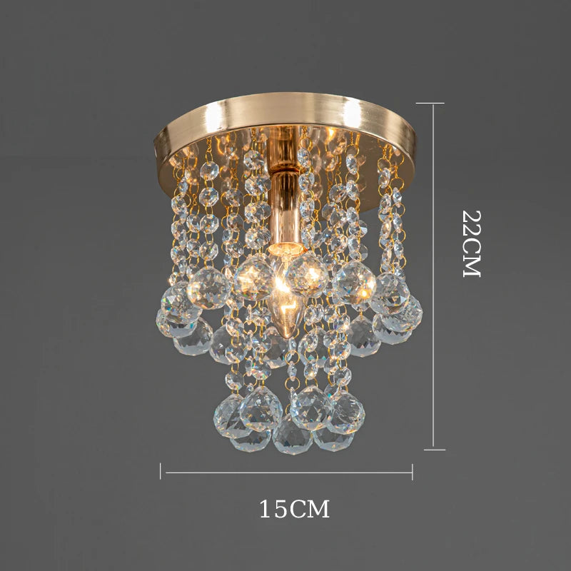 suspension en cristal doré et argenté décoratif - vue 4 sur 8