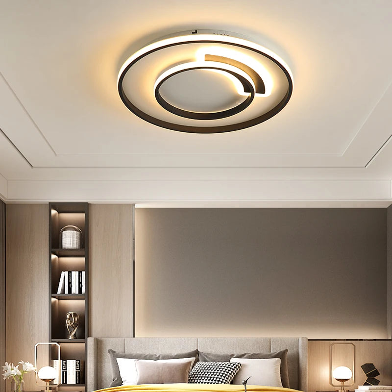 plafonnier led moderne en fer forgé acrylique décoration intérieure - vue 3 sur 9