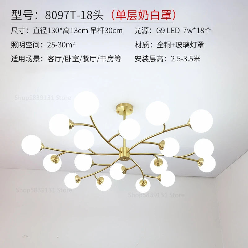 lustre led moderne nouvelle lampe suspension moléculaire nordique - vue 12 sur 14
