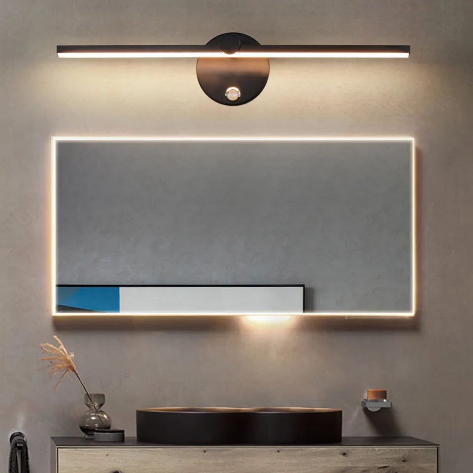 Applique murale d'intérieur LED nordiques 8W blanc/noir appliques murales pour la maison chambre chevet miroir avant avec applique murale Swith AC110V/220V - vue 3 sur 12