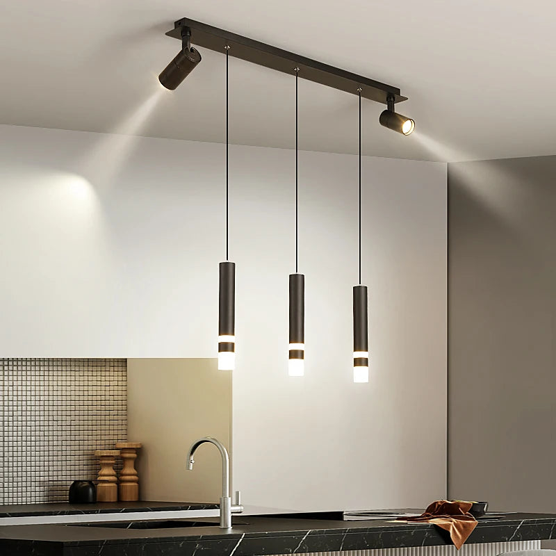 lustre moderne minimaliste à trois led pour table luxe - vue 6 sur 12