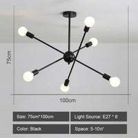 Plafond moderne à LEDs lustre lumière salon chambre industrielle spoutnik lustres suspension lampe créative éclairage maison décor