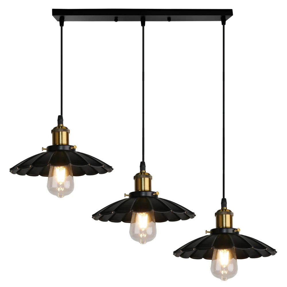 lustre vintage loft suspension lampe industrielle rétro salon - vue 11 sur 14