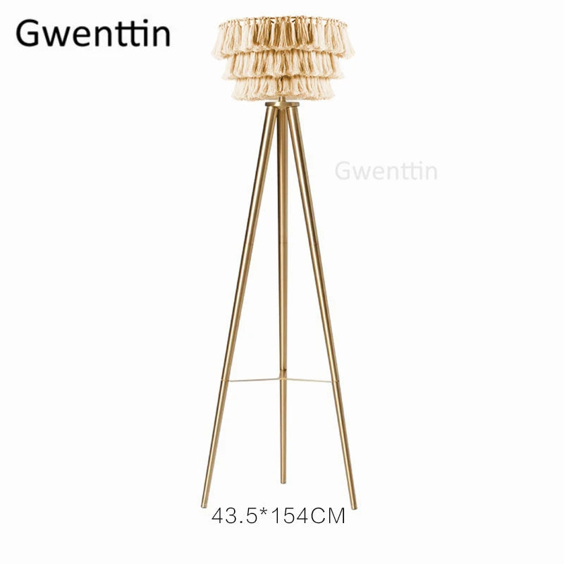 lampadaire créatif en fil de soie avec trépied nordique décoratif - vue 9 sur 13