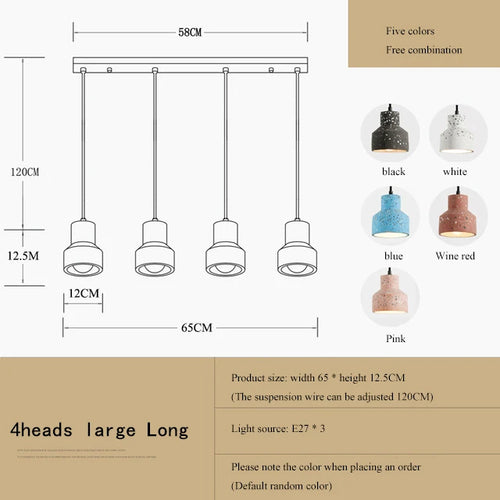 suspension moderne en terrazzo design nordique plusieurs couleurs led - vue 26 sur 28