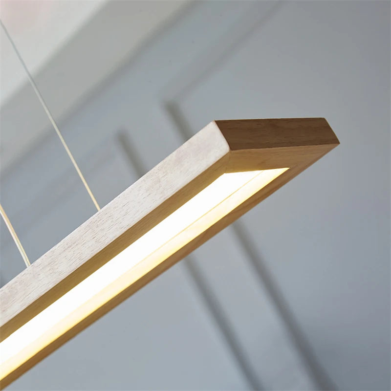 suspension led modernes créatives minimaliste en bois - vue 4 sur 10