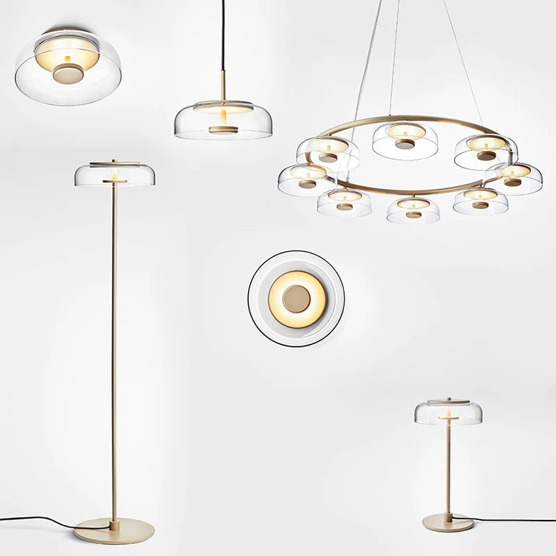 lustre scandinave moderne design luxe éclairage intérieur rond - vue 6 sur 10